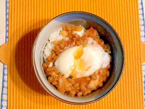 キムチ納豆丼♪